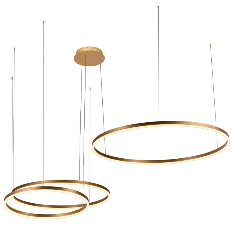 Люстра Yvette Ring Horizontal Trio Золотой Люстра Yvette Ring Horizontal Trio Золотой в Брянске | Loft Concept