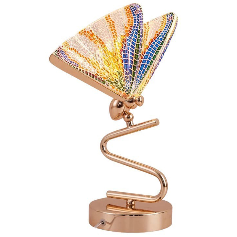 Ночник с Бабочкой Butterfly Colored glass Table Lamp J Мульти Глянцевое золото Ночник с Бабочкой Butterfly Colored glass Table Lamp J Мульти Глянцевое золото в Брянске | Loft Concept