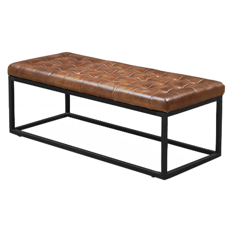 Банкетка Loft Leather Capitone Коричневый винтаж Черный Банкетка Loft Leather Capitone Коричневый винтаж Черный в Брянске | Loft Concept