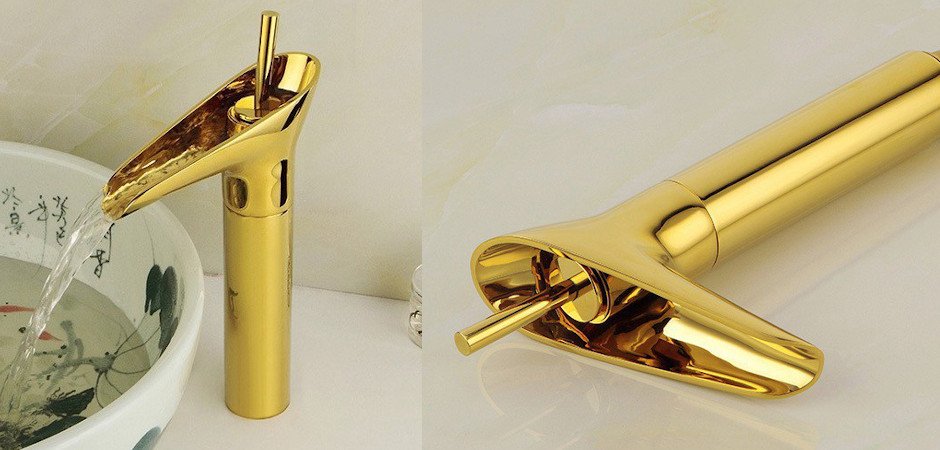 Смеситель для умывальника Золотой Gold toggle Смеситель для умывальника Золотой Gold toggle - Loft-Concept в Брянске