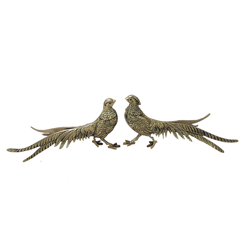 Статуэтка бронзовая пара Фазаны золотые Bronze Birds Золотой Статуэтка бронзовая пара Фазаны золотые Bronze Birds Золотой в Брянске | Loft Concept