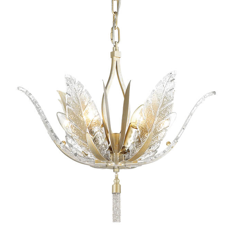 Люстра Glass Petals Chandelier 50 Золотой Прозрачный (Transparent) Люстра Glass Petals Chandelier 50 Золотой Прозрачный (Transparent) в Брянске | Loft Concept