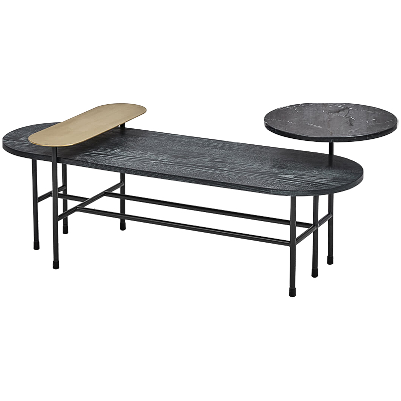 Кофейный столик Black Loft Coffee Table Черный Латунь Кофейный столик Black Loft Coffee Table Черный Латунь в Брянске | Loft Concept