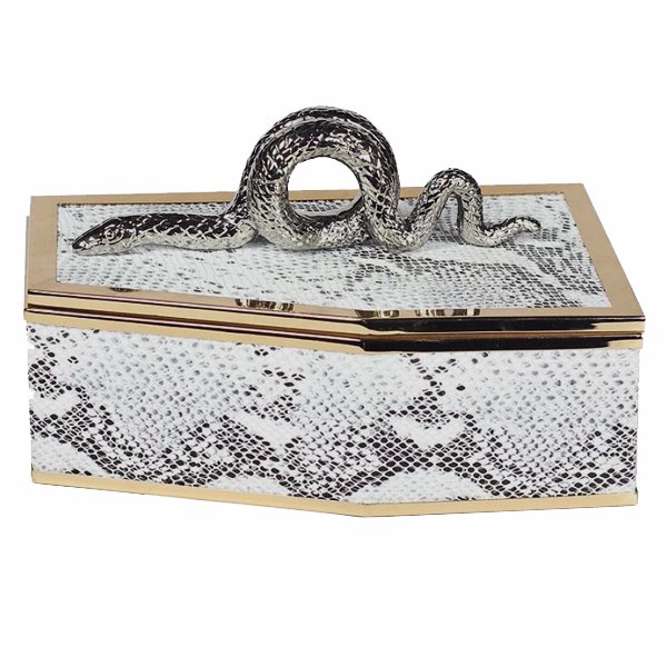 Шкатулка SNAKE BOX Серый Глянцевое золото Шкатулка SNAKE BOX Серый Глянцевое золото в Брянске | Loft Concept