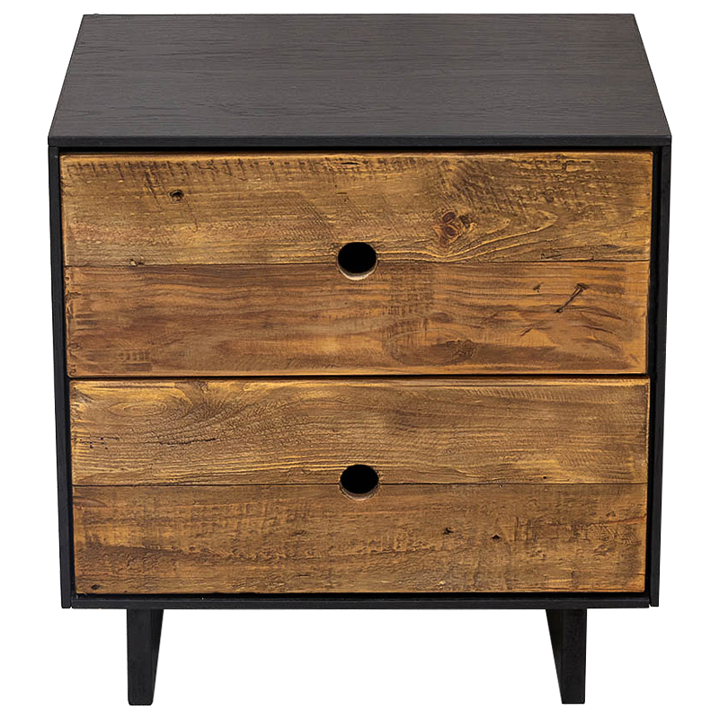 Тумбочка с 2-мя ящиками Russell Nightstand Коричневый Древесина Тумбочка с 2-мя ящиками Russell Nightstand Коричневый Древесина в Брянске | Loft Concept