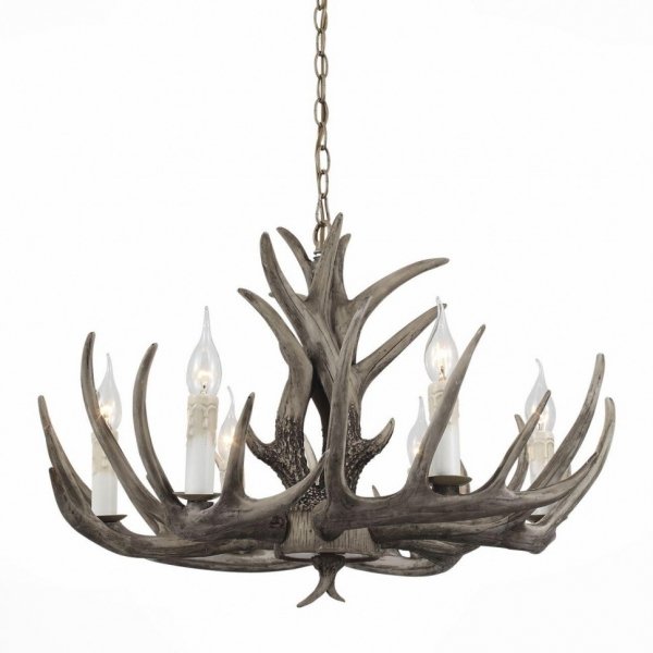 Люстра Hornland Chandelier 6 Grey Серый Люстра Hornland Chandelier 6 Grey Серый в Брянске | Loft Concept