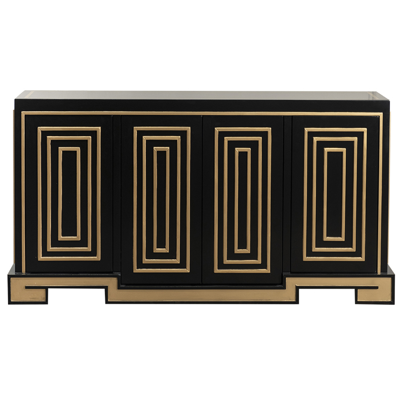 Комод в стиле арт-деко Meandro Chest of drawers Черный Черный Золотой Комод в стиле арт-деко Meandro Chest of drawers Черный Черный Золотой в Брянске | Loft Concept