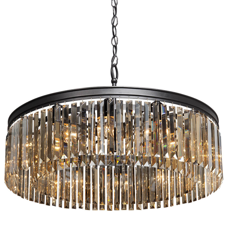 Люстра RH Rhys Amber GLASS Prism Round Chandelier Янтарное стекло 80 Черный матовый Прозрачное Стекло Люстра RH Rhys Amber GLASS Prism Round Chandelier Янтарное стекло 80 Черный матовый Прозрачное Стекло в Брянске | Loft Concept