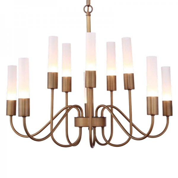 Люстра Loft Tube Chandelier 10 Темная бронза винтаж Люстра Loft Tube Chandelier 10 Темная бронза винтаж в Брянске | Loft Concept
