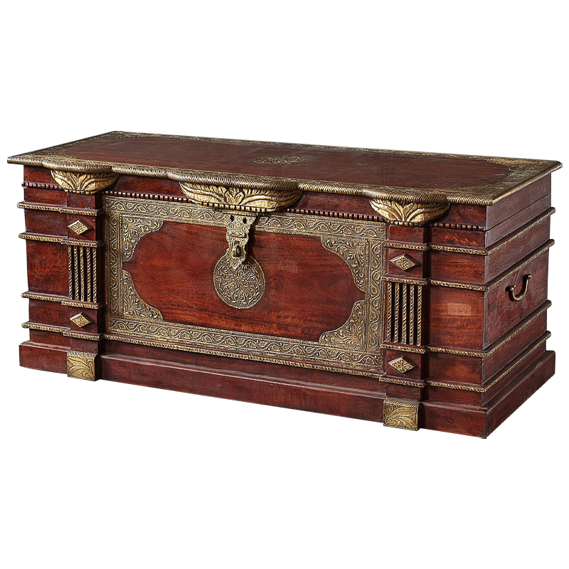 Сундук с латунной чеканкой Tejas Indian Inlaid Chest Коричневый Латунь Сундук с латунной чеканкой Tejas Indian Inlaid Chest Коричневый Латунь в Брянске | Loft Concept