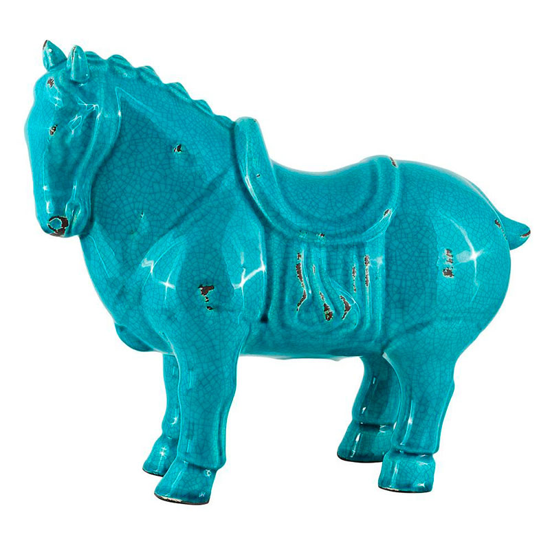 Фигурка керамика синяя лошадь большая Blue Horse Бирюзовый Фигурка керамика синяя лошадь большая Blue Horse Бирюзовый в Брянске | Loft Concept