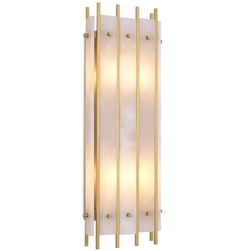 Бра Eichholtz Wall Lamp Sparks L Alabaster Латунь Бежевый Белый Мрамор Bianco Бра Eichholtz Wall Lamp Sparks L Alabaster Латунь Бежевый Белый Мрамор Bianco в Брянске | Loft Concept
