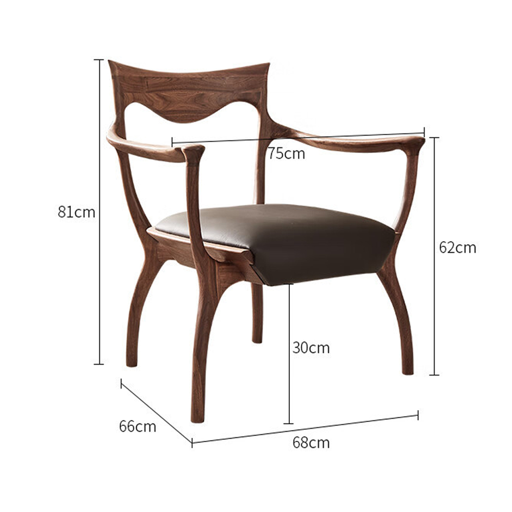 Стул деревянный с мягким сиденьем из коричневой натуральной кожи Moon Walnut Furniture Стул деревянный с мягким сиденьем из коричневой натуральной кожи Moon Walnut Furniture в Брянске