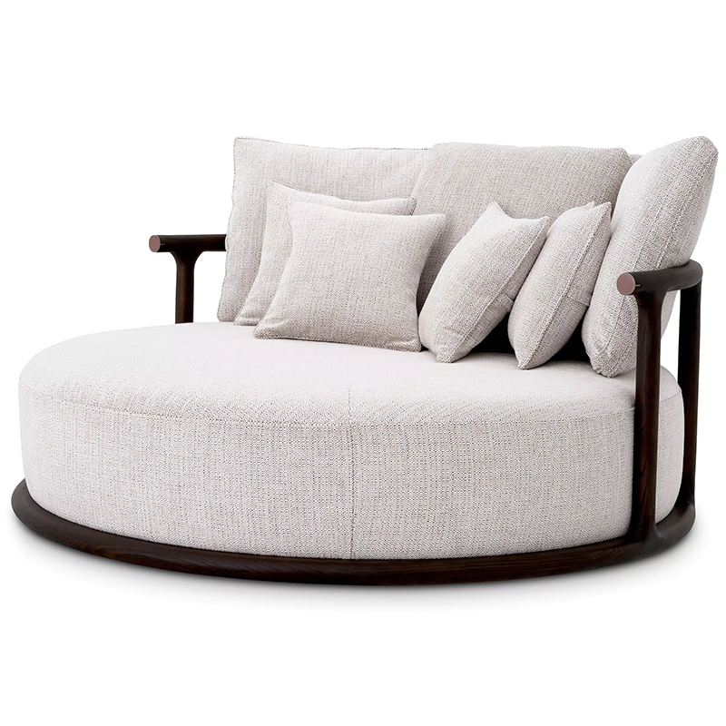 Диван Eichholtz Sofa Libero Round Бежево-серый Коричневый Диван Eichholtz Sofa Libero Round Бежево-серый Коричневый в Брянске | Loft Concept