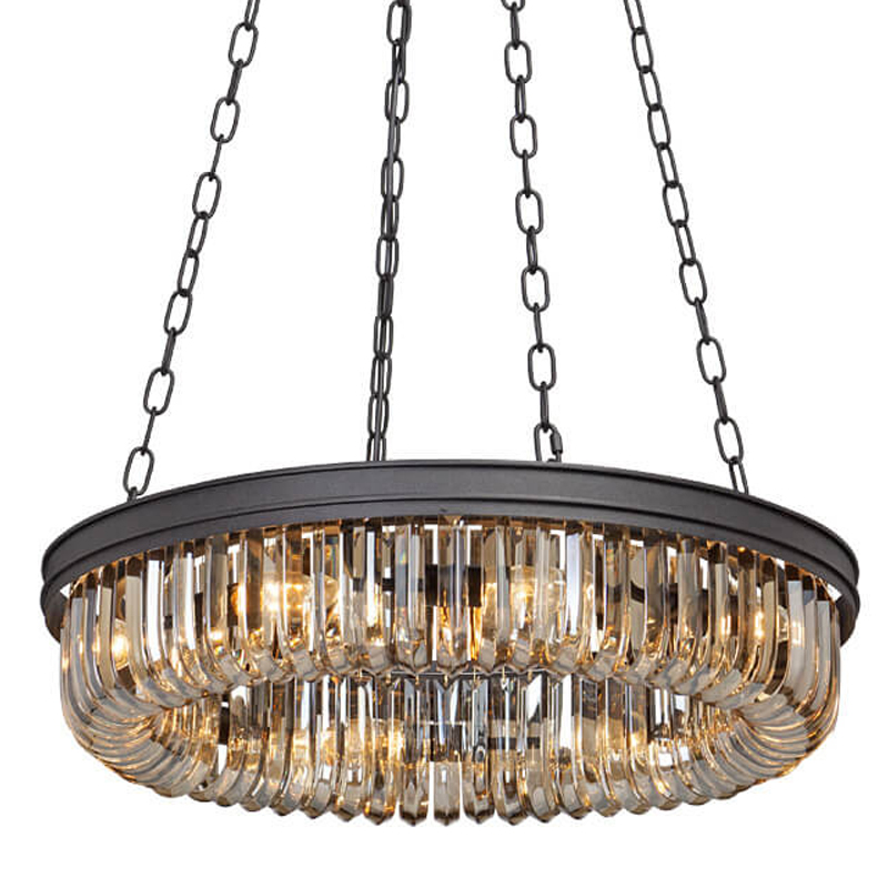 Люстра Retro Frozen Amber Glass Chandelier D 62 Черный Люстра Retro Frozen Amber Glass Chandelier D 62 Черный в Брянске | Loft Concept