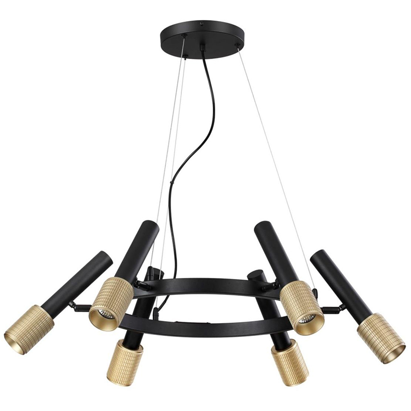 Люстра Eneko Round Chandelier Черный Золотой в Брянске | Loft Concept 