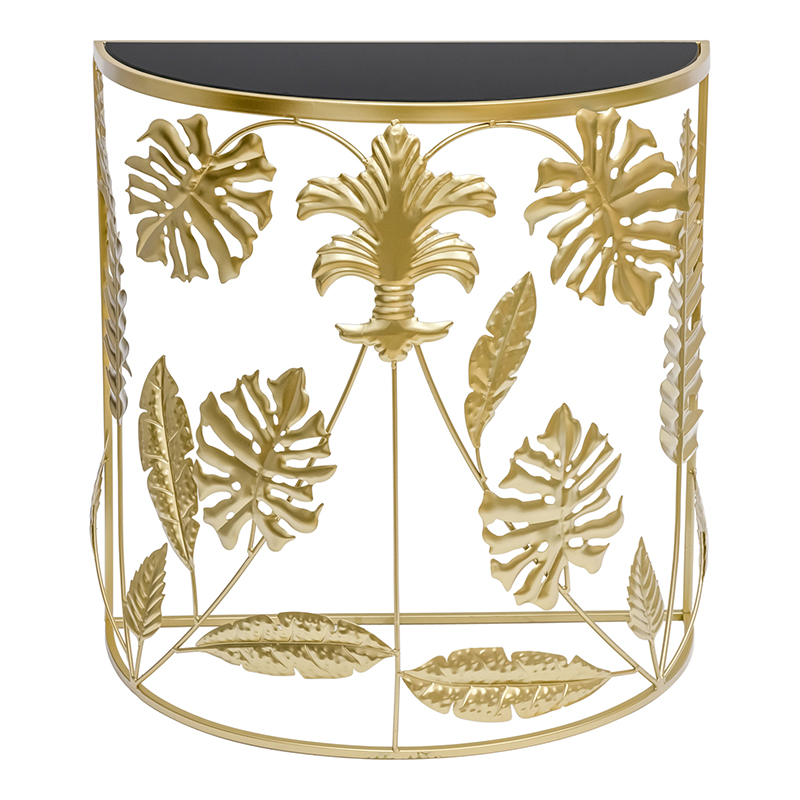 Консоль Tropical Gold Leaves Console Золотой Черный в Брянске | Loft Concept 