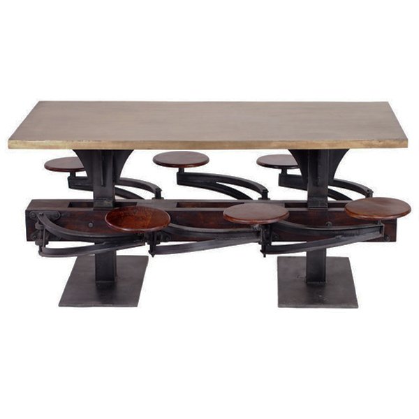 Обеденный стол Perrin Communal Table Loft Дуб темный Графит Обеденный стол Perrin Communal Table Loft Дуб темный Графит в Брянске | Loft Concept