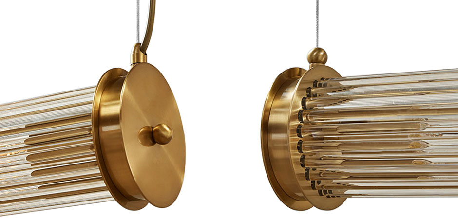 Подвесной светильник Glass TUBE Pendant Double Gold Подвесной светильник Glass TUBE Pendant Double Gold - Loft-Concept в Брянске