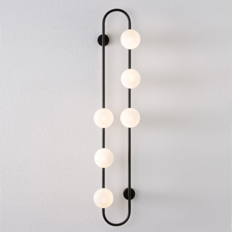 Бра HOOP WALL Lamp Black 6 Черный Белый Бра HOOP WALL Lamp Black 6 Черный Белый в Брянске | Loft Concept