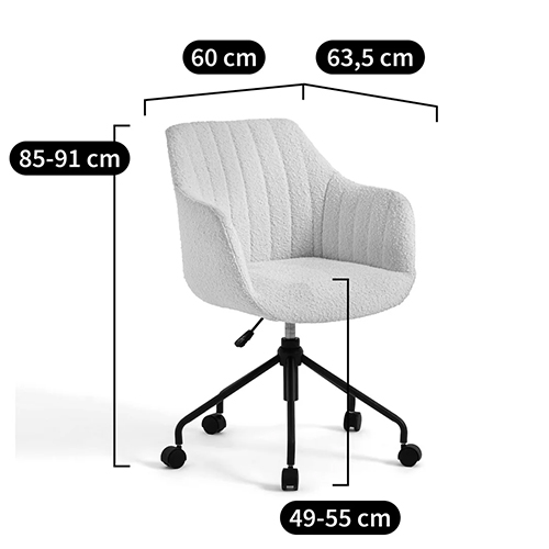 Вращающееся кресло с обивкой букле Boucle Office Chair Вращающееся кресло с обивкой букле Boucle Office Chair в Брянске