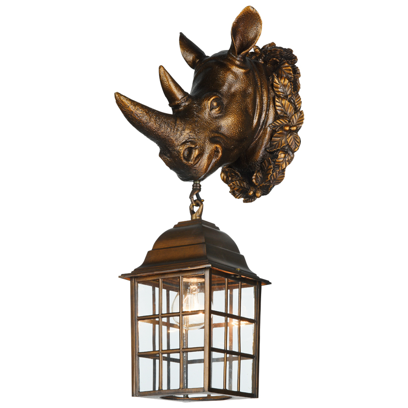 Уличный светильник Rhinoceros Lantern Темная бронза Прозрачное Стекло Уличный светильник Rhinoceros Lantern Темная бронза Прозрачное Стекло в Брянске | Loft Concept