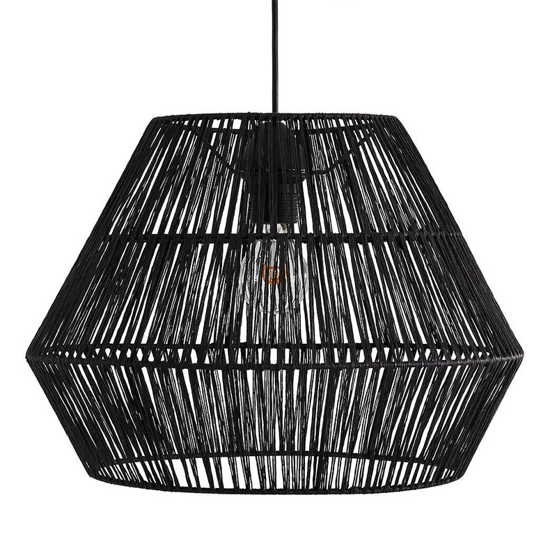 Подвесной светильник Signe Wicker Hemp Black Черный Подвесной светильник Signe Wicker Hemp Black Черный в Брянске | Loft Concept