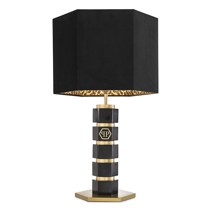 Настольная лампа Philipp Plein Table Lamp Hexagon Черная Черный Золотой Коричневый Настольная лампа Philipp Plein Table Lamp Hexagon Черная Черный Золотой Коричневый в Брянске | Loft Concept