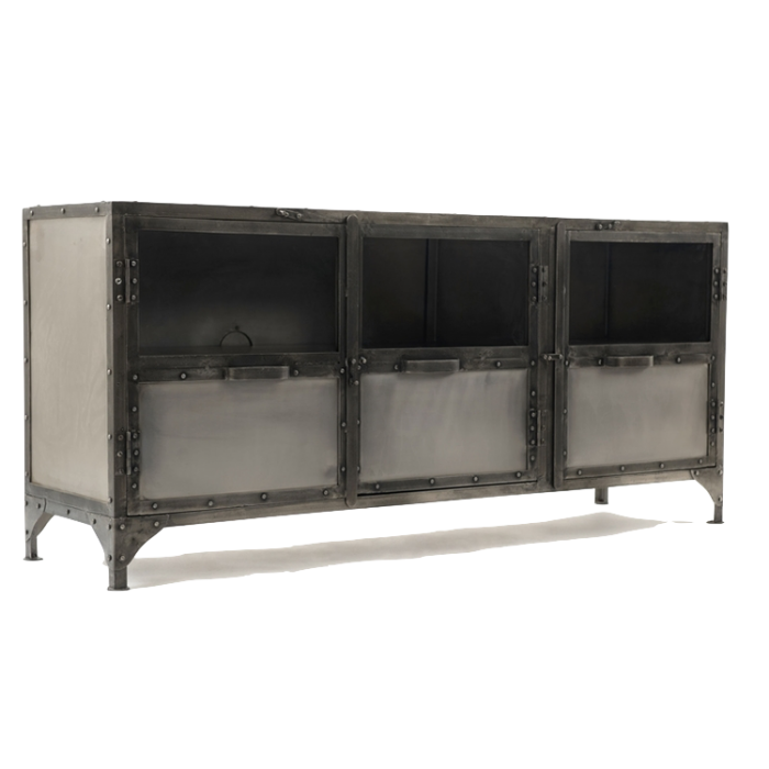 Комод металлический Industrial Steampunk Nickel 3 Door Сoncole Комод металлический Industrial Steampunk Nickel 3 Door Сoncole в Брянске | Loft Concept