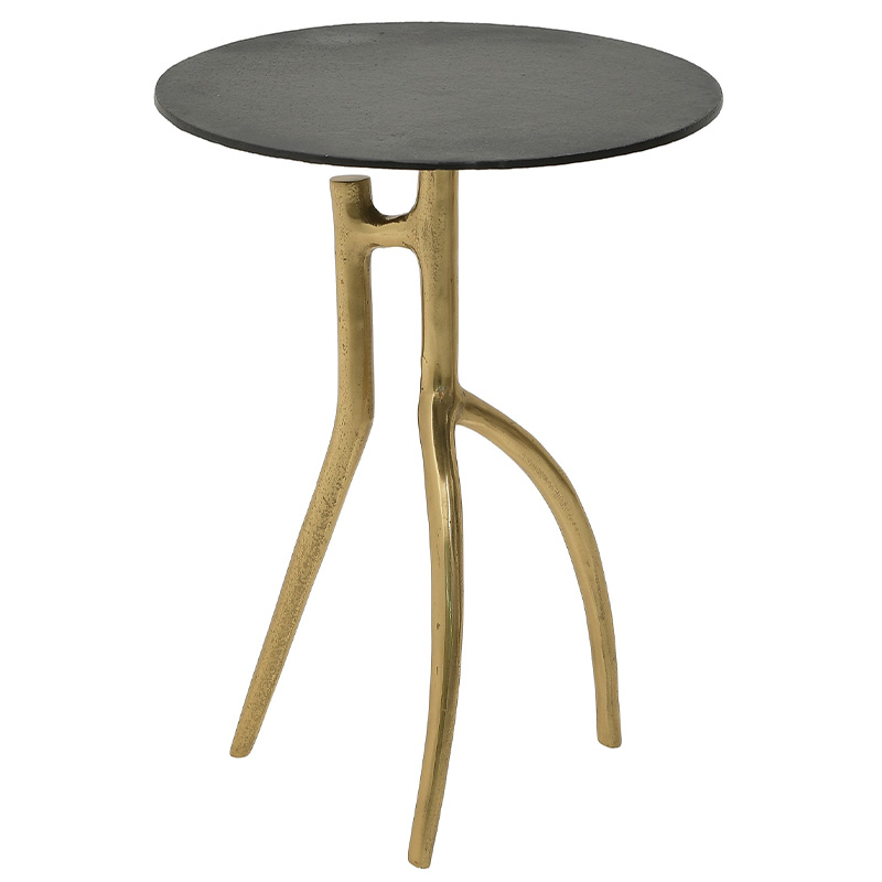 Круглый приставной стол Dawud Side Table Черный Золотой Круглый приставной стол Dawud Side Table Черный Золотой в Брянске | Loft Concept