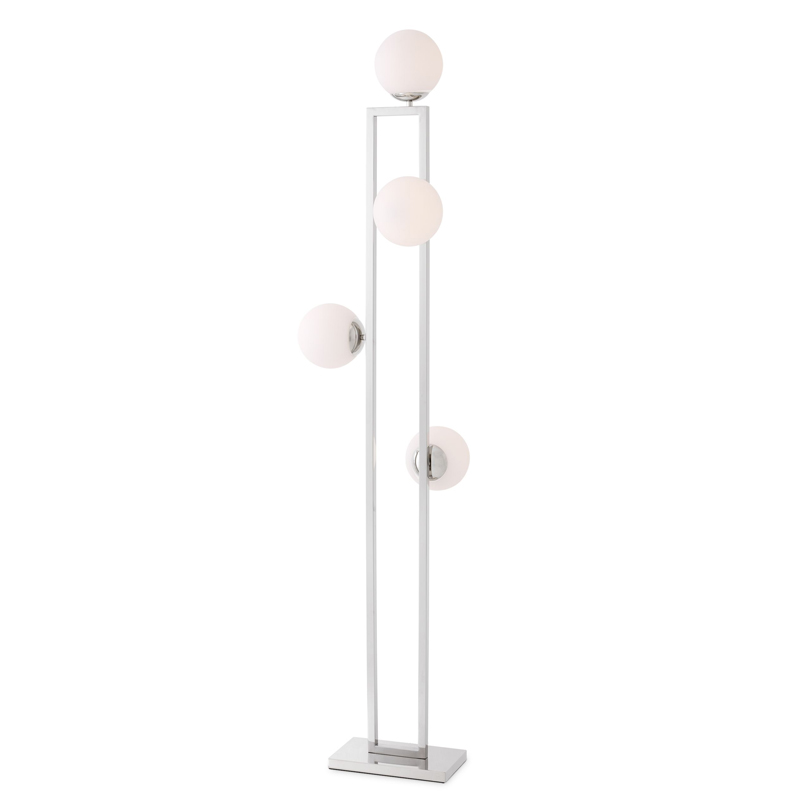 Торшер Eichholtz Floor Lamp Pascal Nickel Никель Белый Торшер Eichholtz Floor Lamp Pascal Nickel Никель Белый в Брянске | Loft Concept