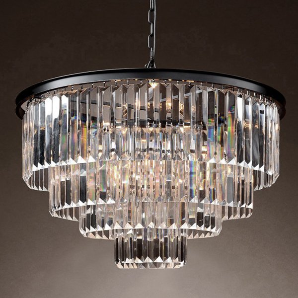 Люстра RH 1920s Odeon Clear Glass Fringe Chandelier -60 Черный Люстра RH 1920s Odeon Clear Glass Fringe Chandelier -60 Черный в Брянске | Loft Concept