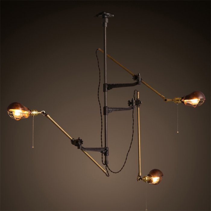 Потолочный светильник Steampunk Extension Pole Латунь Черный в Брянске | Loft Concept 