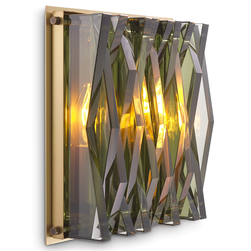 Бра Eichholtz Wall Lamp Nuvola S Green Латунь Зеленый смок Стекло Смок Бра Eichholtz Wall Lamp Nuvola S Green Латунь Зеленый смок Стекло Смок в Брянске | Loft Concept
