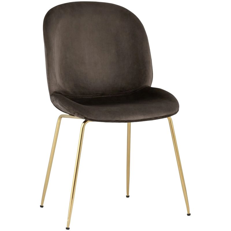 Стул Коричневый Велюр Vendramin Chair Коричневый Золотой Стул Коричневый Велюр Vendramin Chair Коричневый Золотой в Брянске | Loft Concept