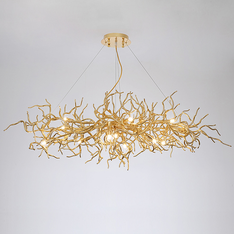 Люстра Felicite Long Gold Branches Chandelier Золотой Люстра Felicite Long Gold Branches Chandelier Золотой в Брянске | Loft Concept
