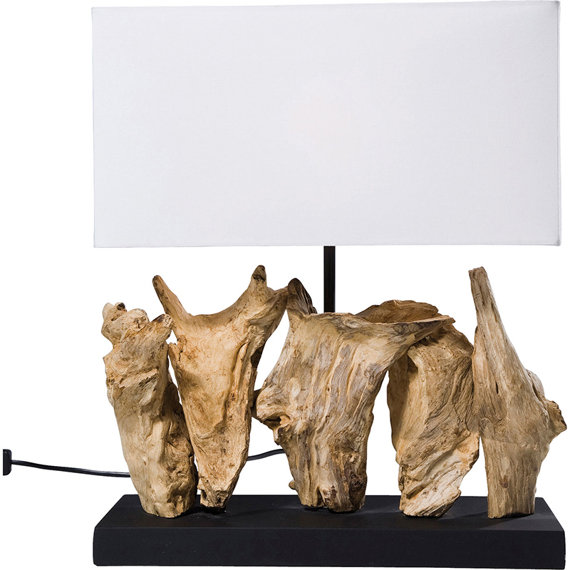 Настольная лампа Wooden Table Lamp Белый Древесина Настольная лампа Wooden Table Lamp Белый Древесина в Брянске | Loft Concept