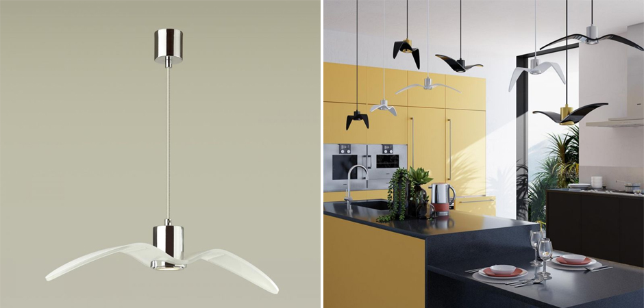 Подвесной светильник Seagull Average Chrome белый Подвесной светильник Seagull Average Chrome белый - Loft-Concept в Брянске