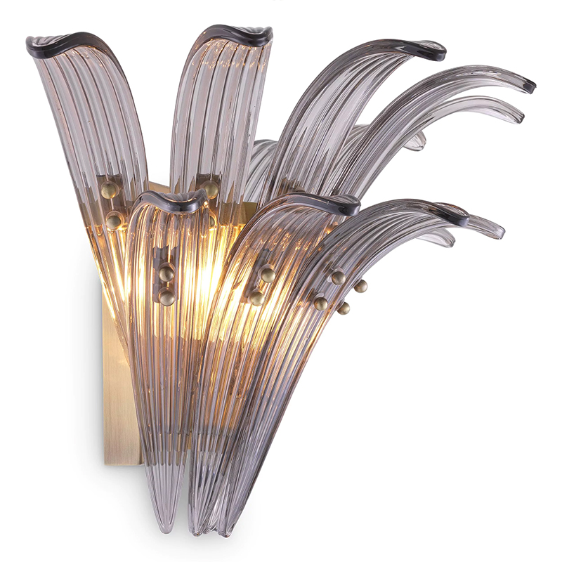Бра Eichholtz Wall Lamp Italo Стекло Смок Латунь Бра Eichholtz Wall Lamp Italo Стекло Смок Латунь в Брянске | Loft Concept