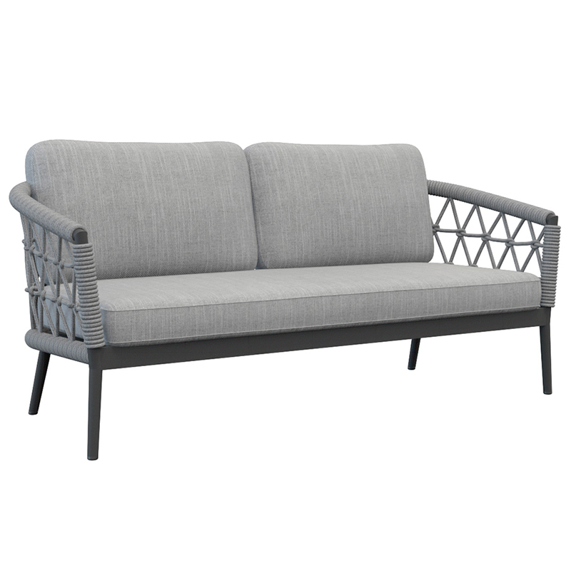 Уличный диван Niels Outdoor Sofa Серый Черный в Брянске | Loft Concept 