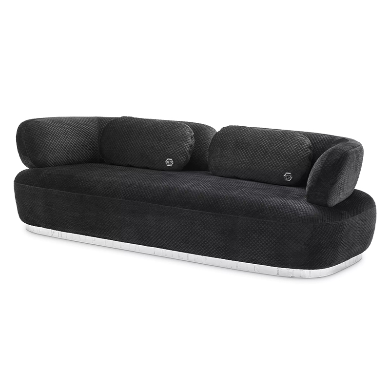 Диван Philipp Plein Sofa Signature Чёрный Черный Золотой Диван Philipp Plein Sofa Signature Чёрный Черный Золотой в Брянске | Loft Concept