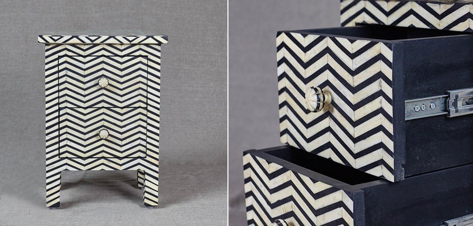 Комод инкрустация костью Inlaid Bone Chevron Mini Комод инкрустация костью Inlaid Bone Chevron Mini - Loft-Concept в Брянске