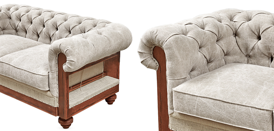 Диван Deconstructed Chesterfield Sofa double Ivory Диван Deconstructed Chesterfield Sofa double Ivory - Loft-Concept в Брянске