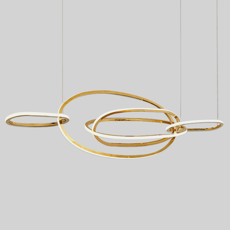 Люстра Horizontal Gold Oval Rings Chandelier Золотой Люстра Horizontal Gold Oval Rings Chandelier Золотой в Брянске | Loft Concept