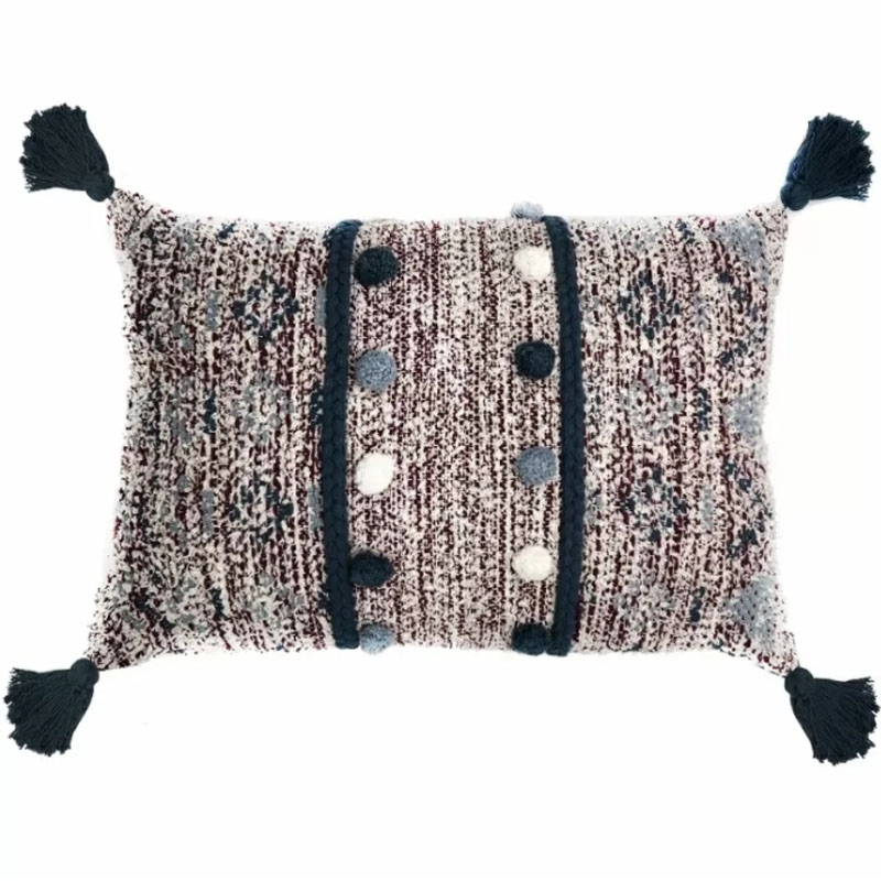 Подушка Lari Blue Ikat с кисточками Мульти Подушка Lari Blue Ikat с кисточками Мульти в Брянске | Loft Concept