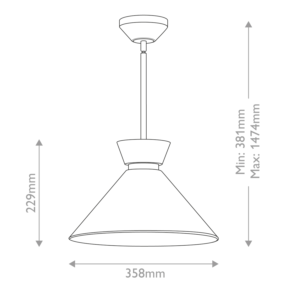 Подвесной светильник с белым стеклянным конусным плафоном Alora Mood в Брянске