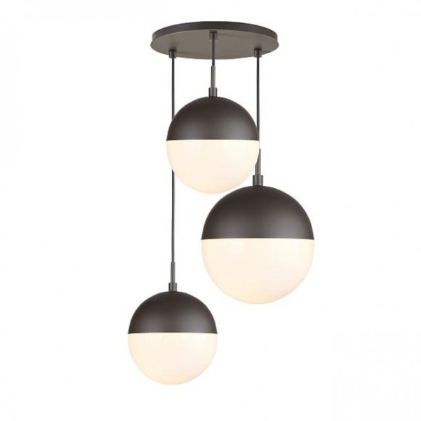 Подвесной светильник Copper Light Black Pendant 3 Черный Белый Подвесной светильник Copper Light Black Pendant 3 Черный Белый в Брянске | Loft Concept