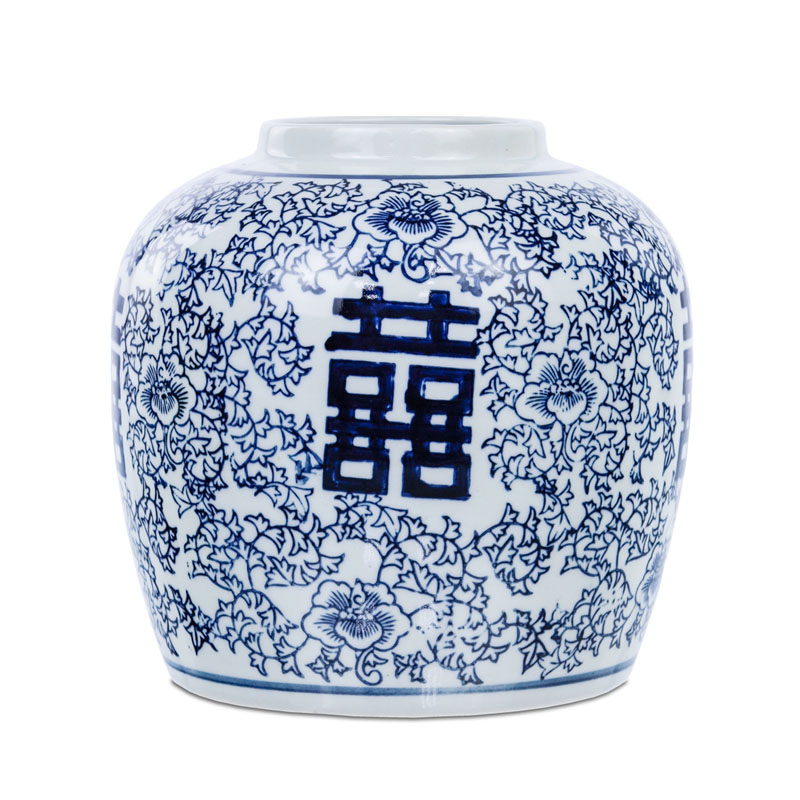 Китайская ваза Blue & White Ornament Vase Белый Синий Китайская ваза Blue & White Ornament Vase Белый Синий в Брянске | Loft Concept
