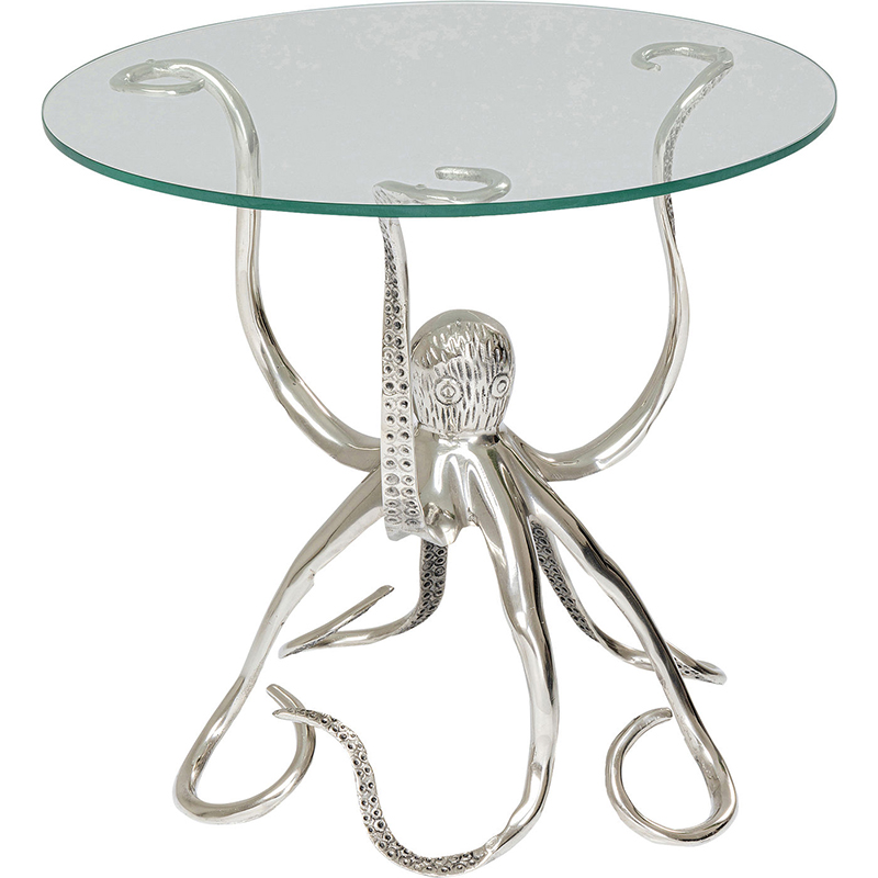 Приставной стол Silver Octopus Серебряный Прозрачный в Брянске | Loft Concept 