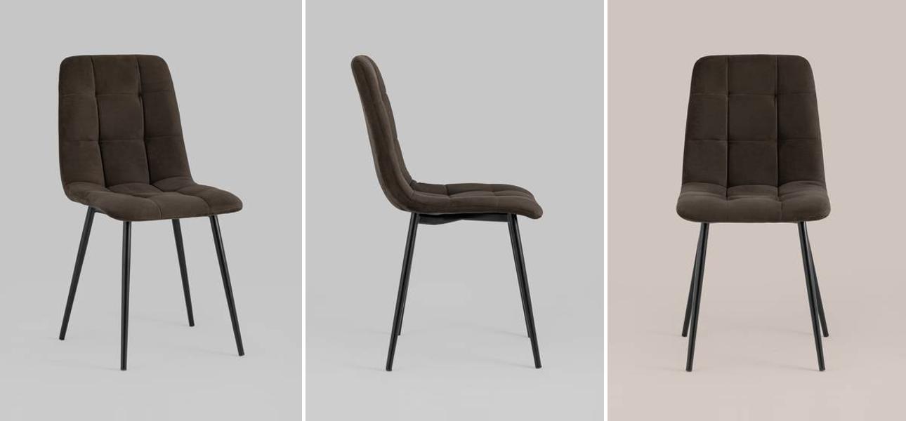 Стул NANCY S-2 Chair Шоколадный Велюр - фото